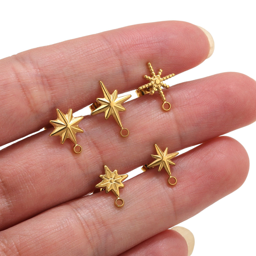 Body Jewelry Ear - 6pcs Stainless Steel Star Earrings Studs