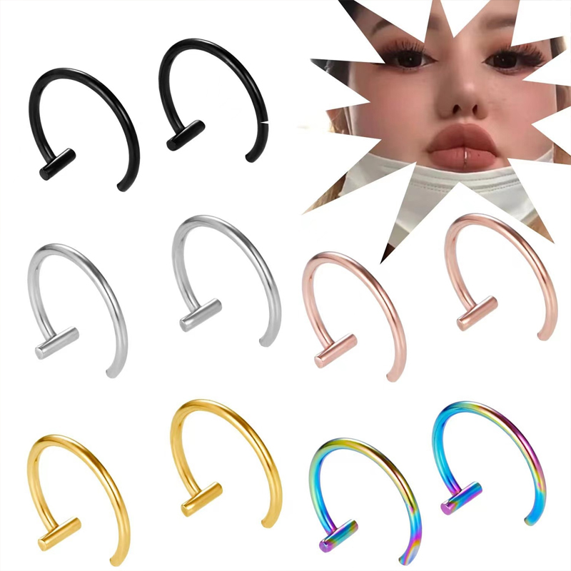 Body Jewelry Ear - 18G Surgical Steel Lip Ring Half