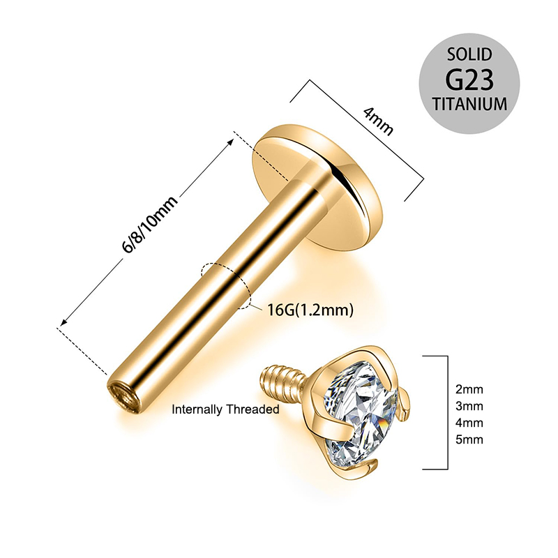 16G Titanium Internally Thread - Body Jewelry Flat Back review and price