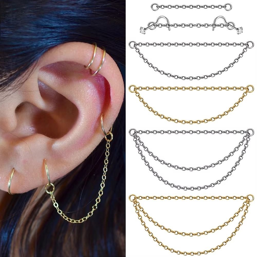Fashion Titanium Nose Chain Th - Body Jewelry Ear review and price