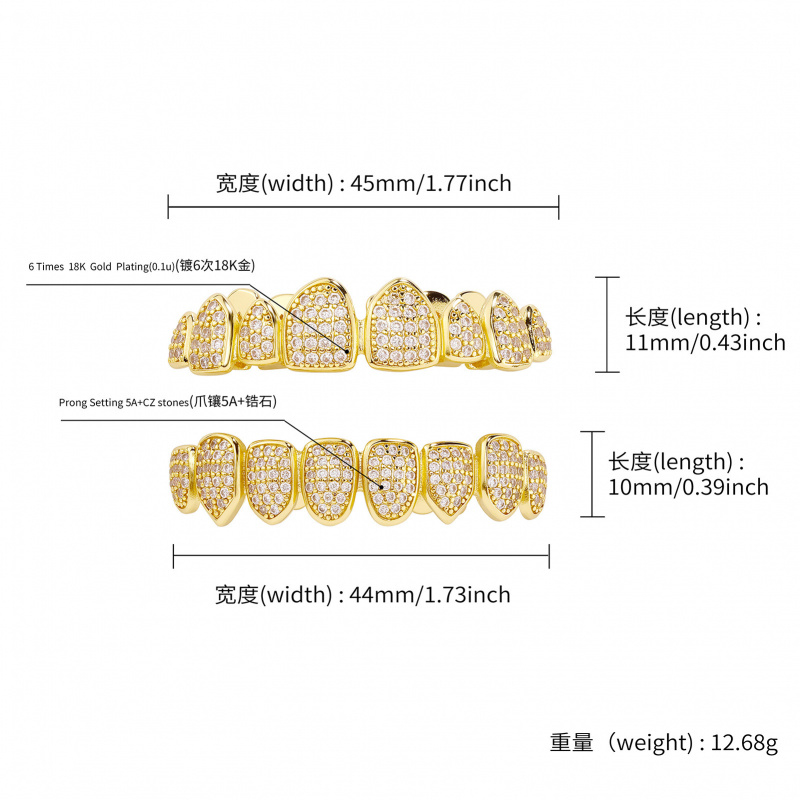 New HipHop CZ Teeth Set For Un - Body Jewelry High End review and price
