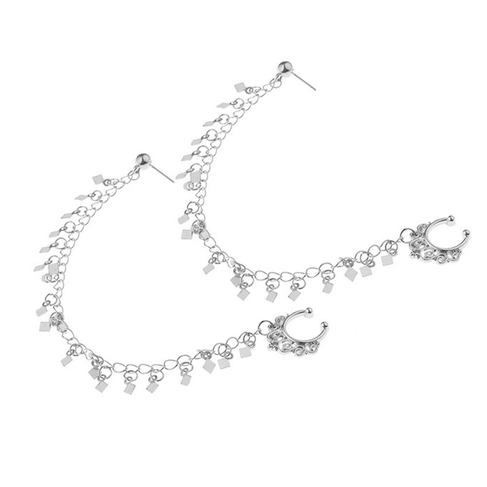 2Pcs Punk Rhombus Tassel Ear t - Body Jewelry Ear review and price