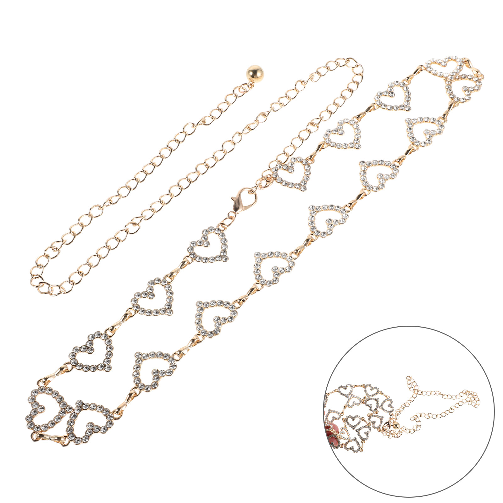 Women Heart Rhinestone Waist C - Body Jewelry review and price