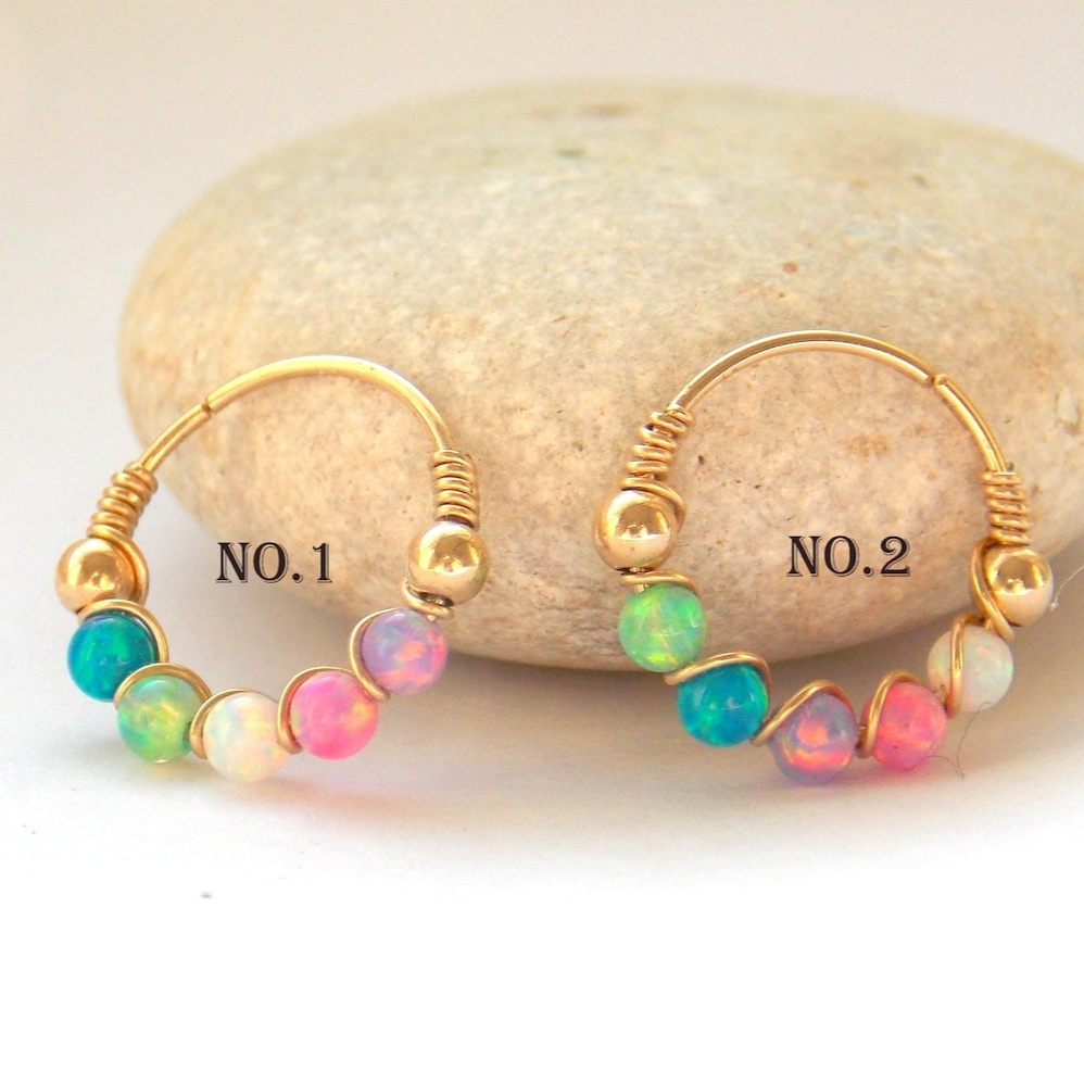 10mm 14K Gold Filled Opal Nose - Body Jewelry Hangers review and price