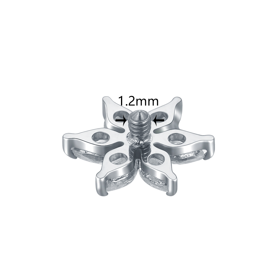 1/5PCS Titanium Crystal Flower - Dermal Anchor Top review and price