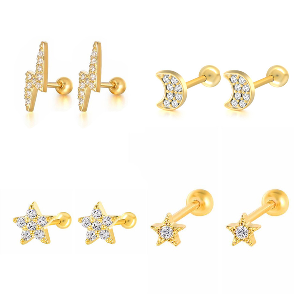 1PC Star Moon Lightning Zircon - Body Jewelry Flat Back review and price