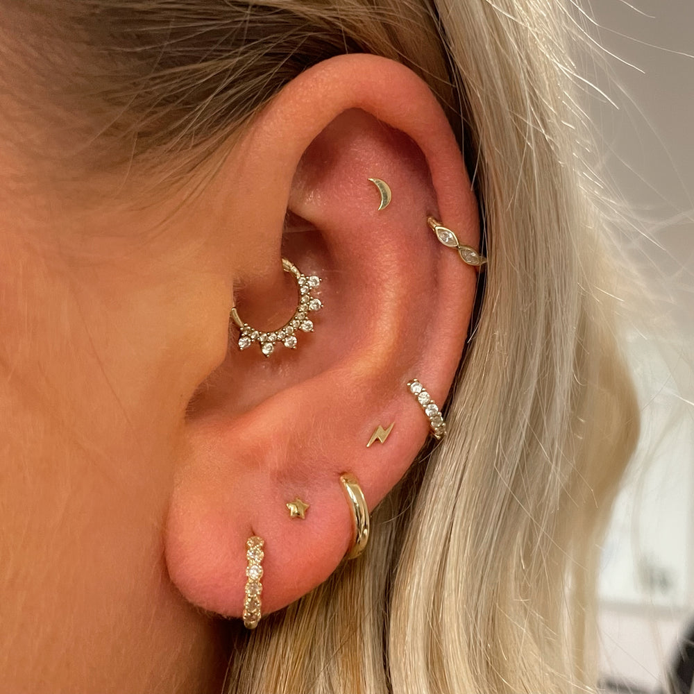 1PC Star Moon Lightning Zircon - Body Jewelry Flat Back review and price