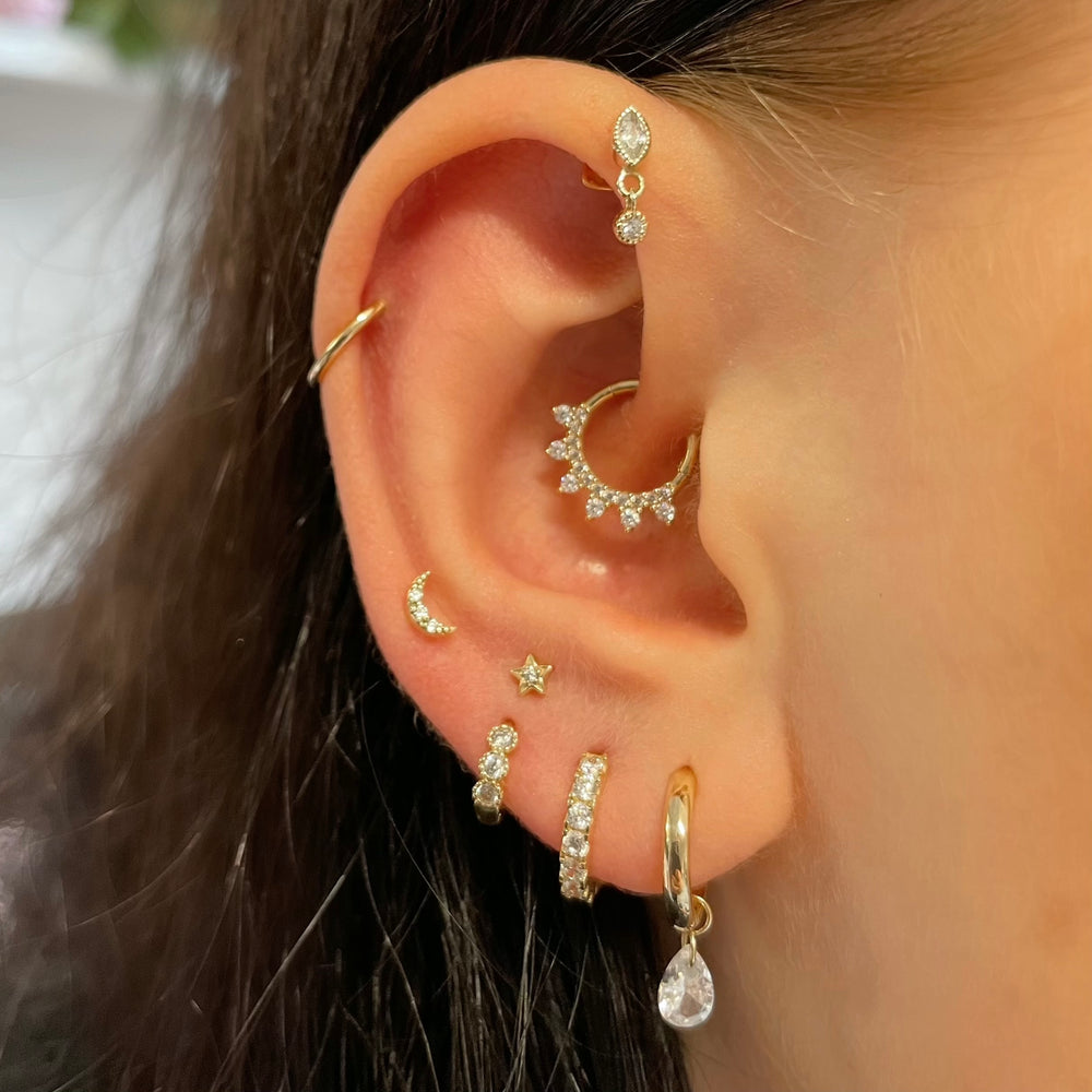1PC Star Moon Lightning Zircon - Body Jewelry Flat Back review and price