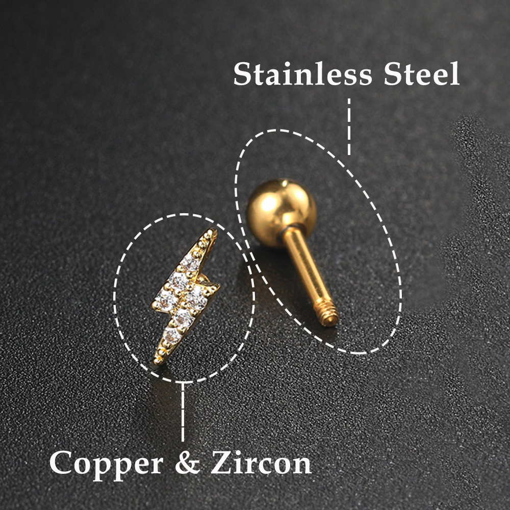 1PC Star Moon Lightning Zircon - Body Jewelry Flat Back review and price