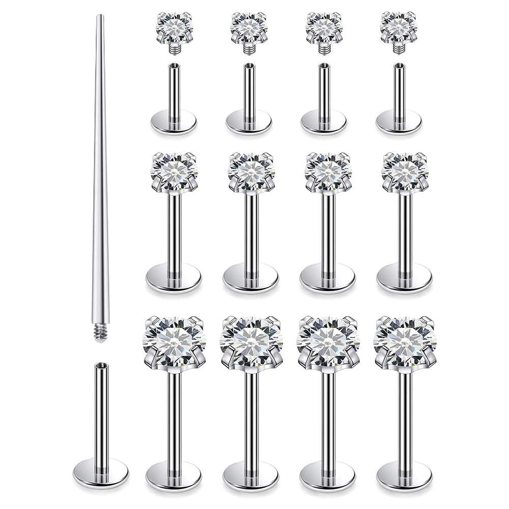 13 PCS Labret Piercing Set Sur - Body Jewelry Flat Back review and price