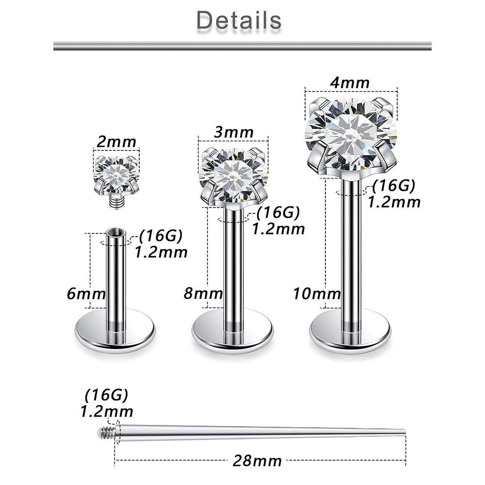 13 PCS Labret Piercing Set Sur - Body Jewelry Flat Back review and price