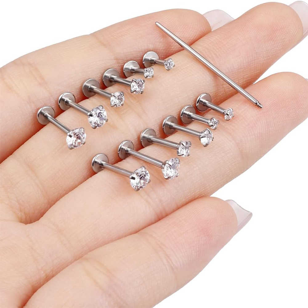 13 PCS Labret Piercing Set Sur - Body Jewelry Flat Back review and price