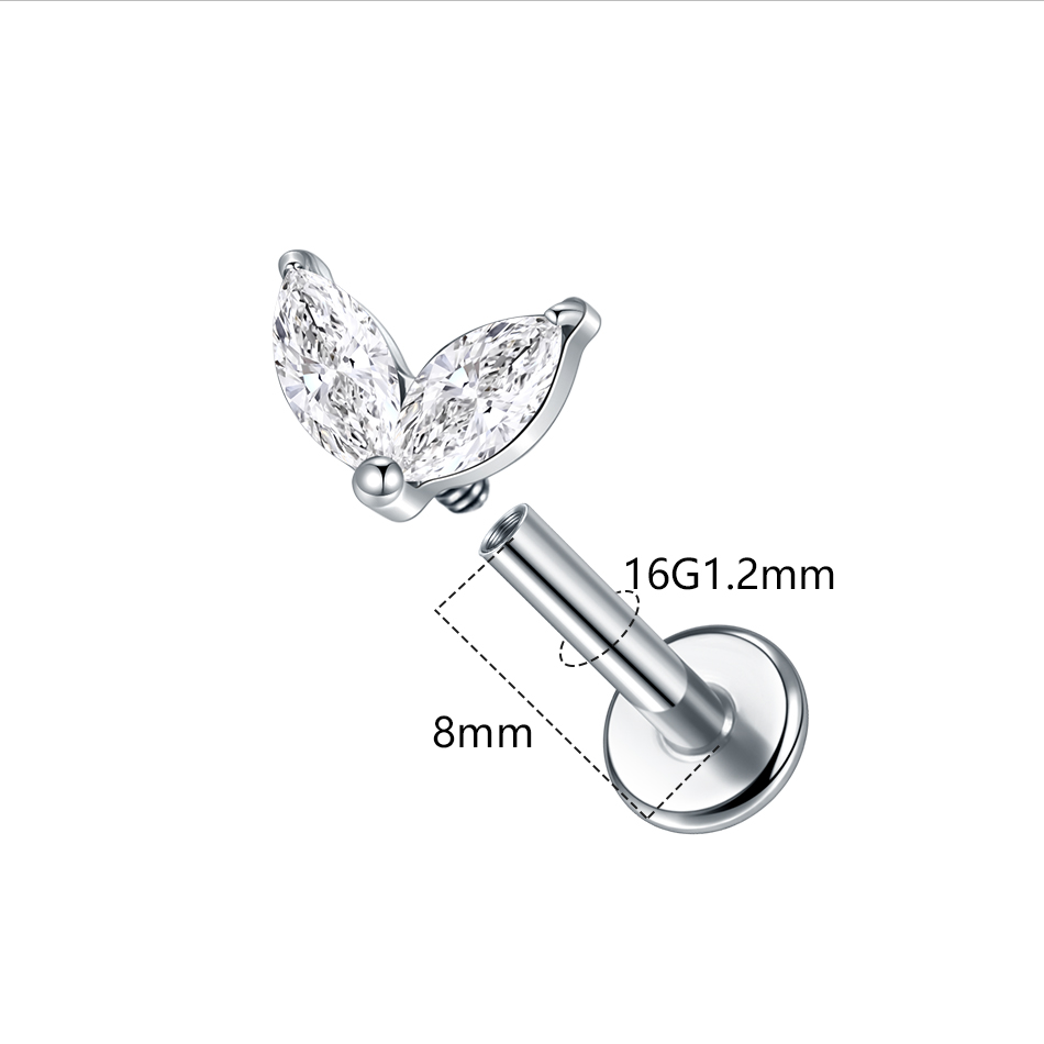 1pc Titanium White Green Zirco - Body Jewelry Flat Back review and price