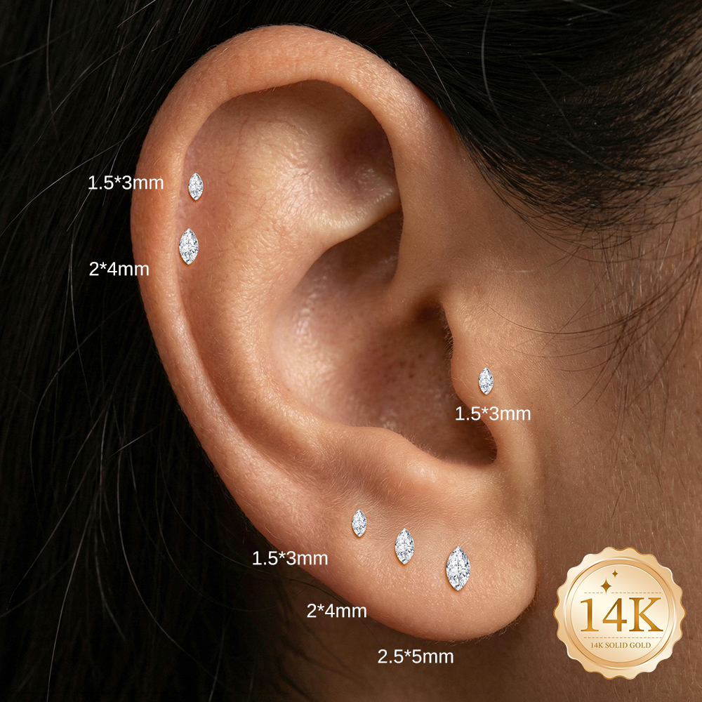 CANNER 1PC 14K Solid Gold Deli - Body Jewelry Flat Back review and price