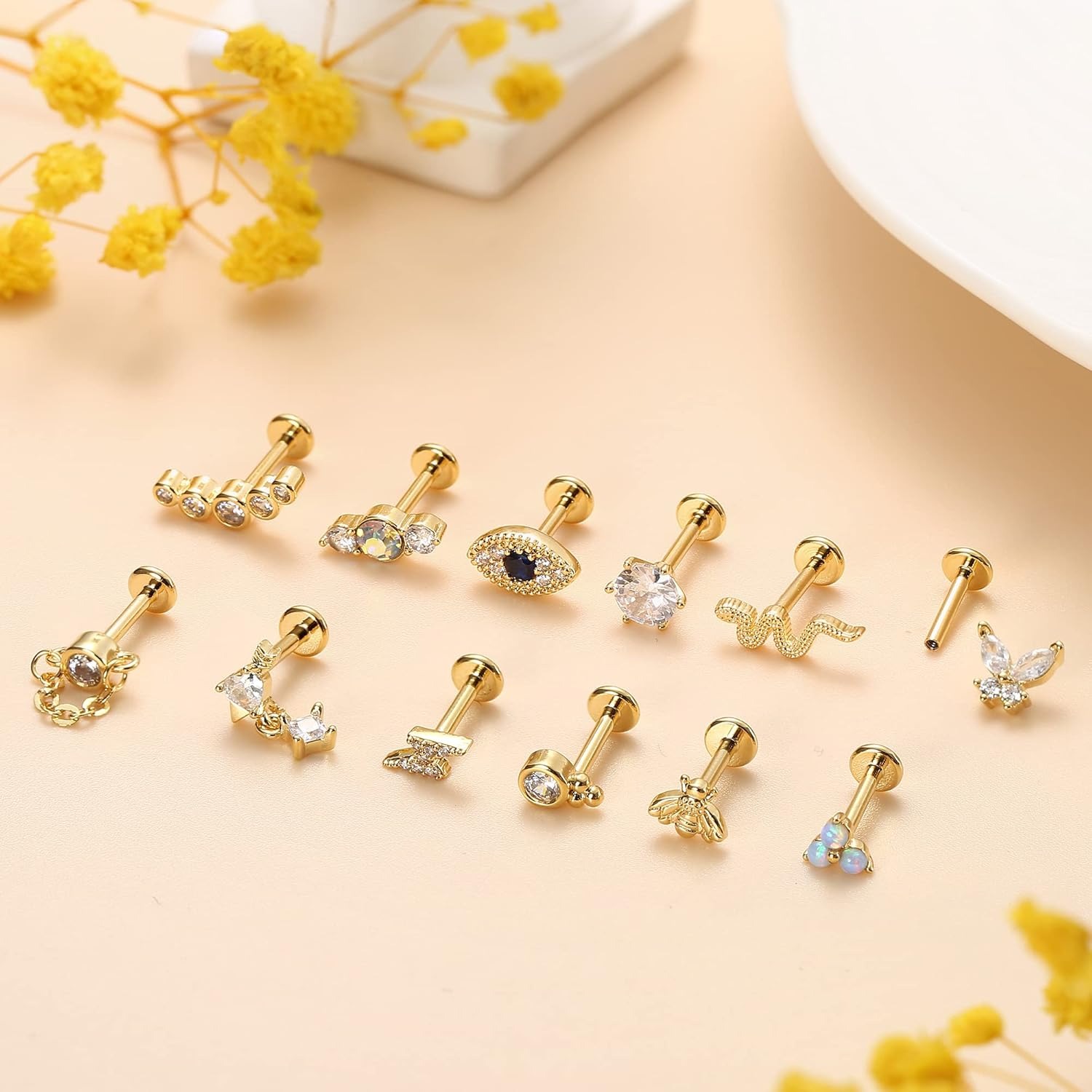 Bobisty 1Pc Cartilage Earrings - Body Jewelry Flat Back review and price