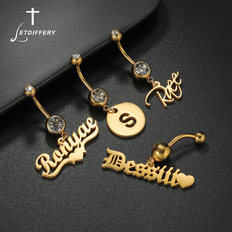 Letdiffery Custom Name Belly B - Body Jewelry Names review and price
