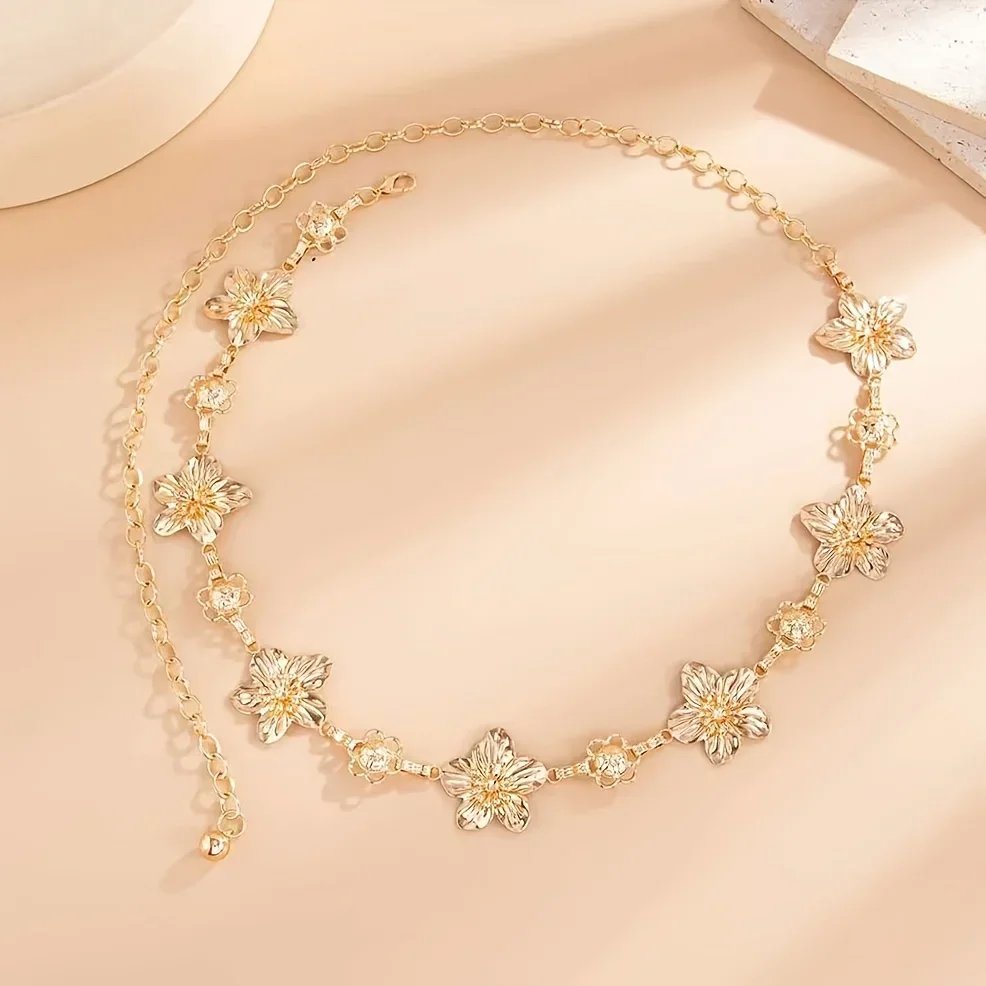 1 retro floral waist chain, bo - Body Jewelry High End review and price