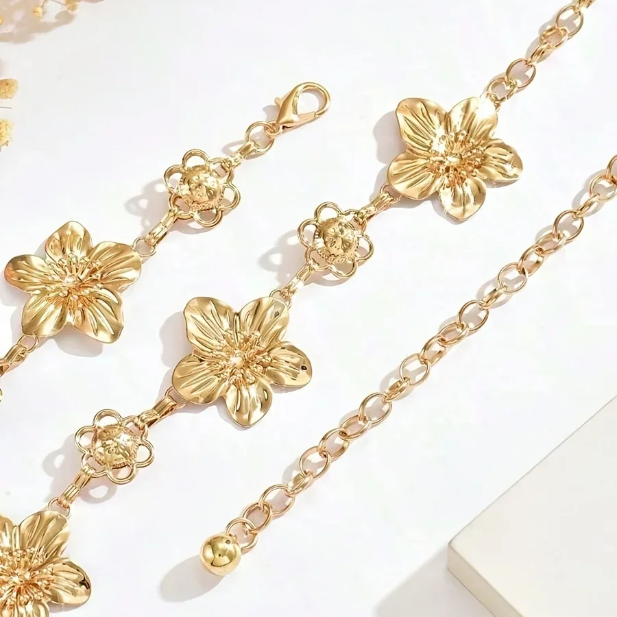 1 retro floral waist chain, bo - Body Jewelry High End review and price