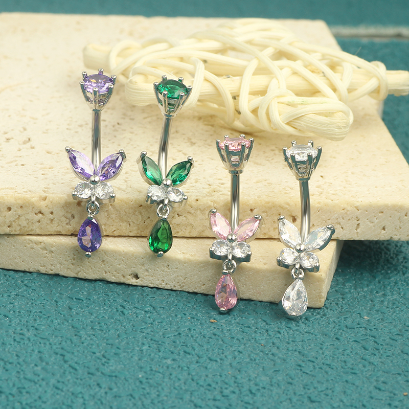 14G Dangle Butterfly Belly Rin - Body Jewelry Co review and price