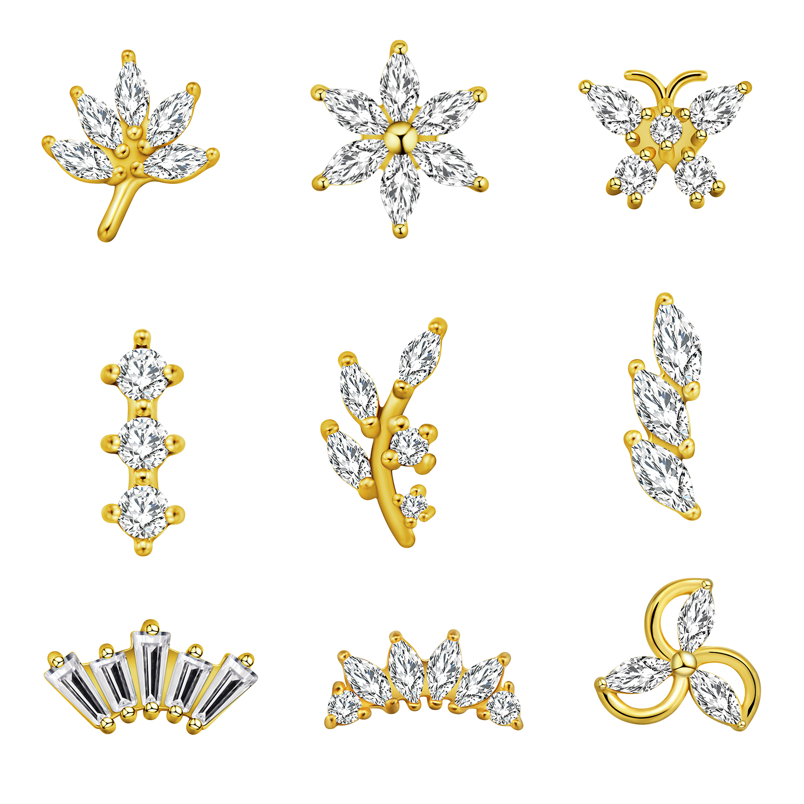 Maple Leaf Labret Piercing Sta - Body Jewelry Flat Back review and price