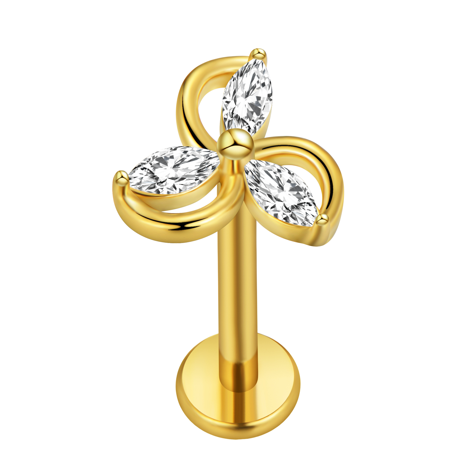 Maple Leaf Labret Piercing Sta - Body Jewelry Flat Back review and price