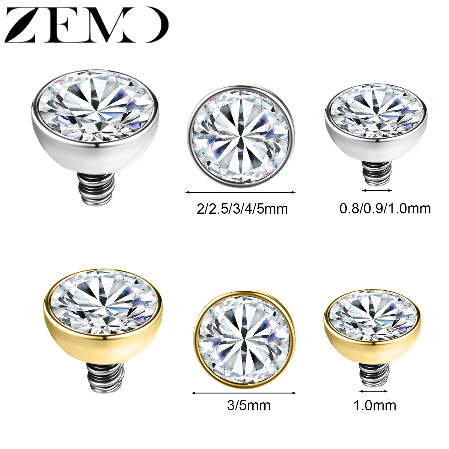 ZEMO 1-2pcs/lot Stainless Stee - Dermal Anchor Top review and price
