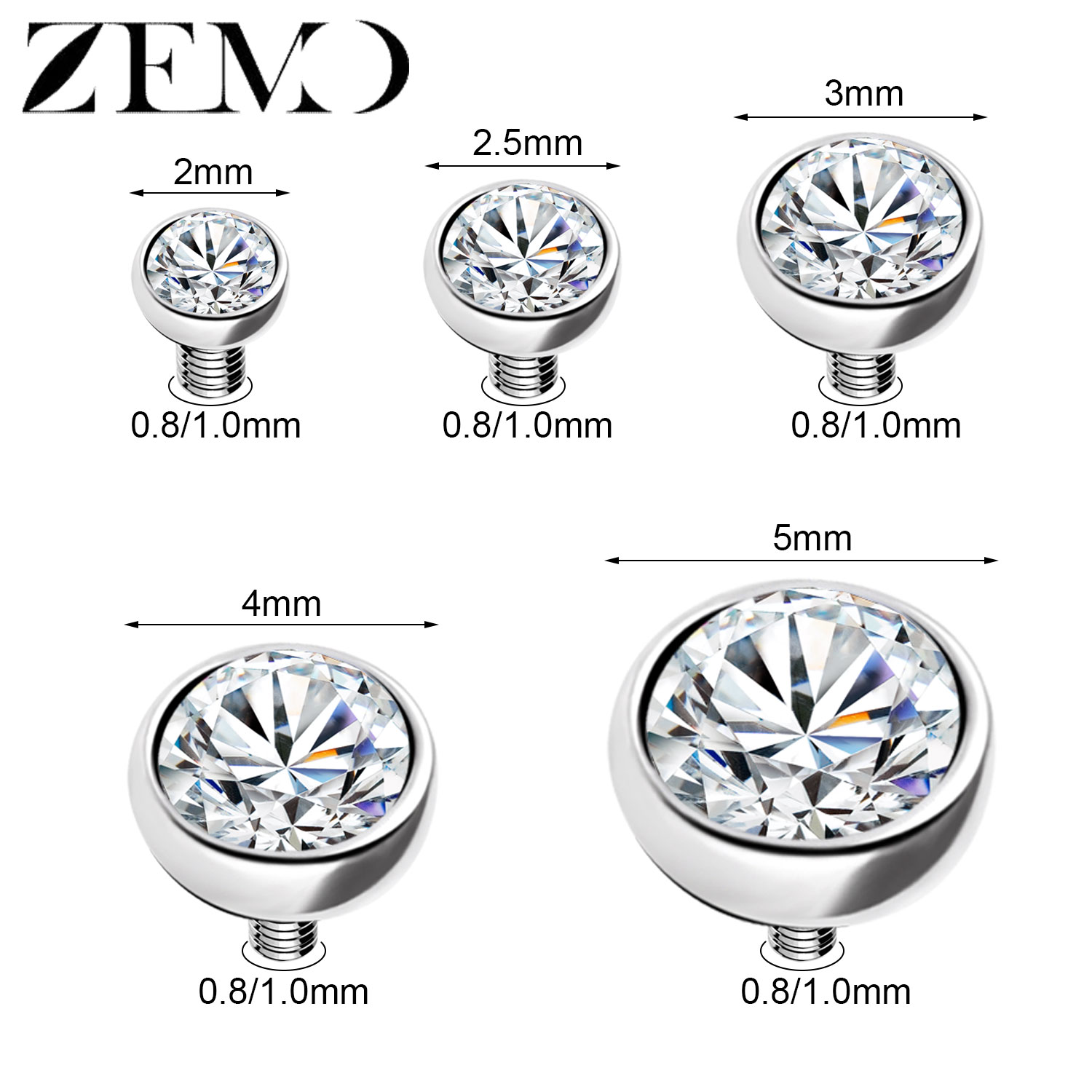ZEMO 1-2pcs/lot Stainless Stee - Dermal Anchor Top review and price