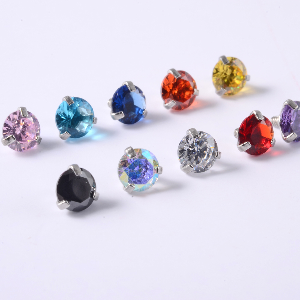 1 PC Surgical Steel Prong zirc - Dermal Anchor Top review and price