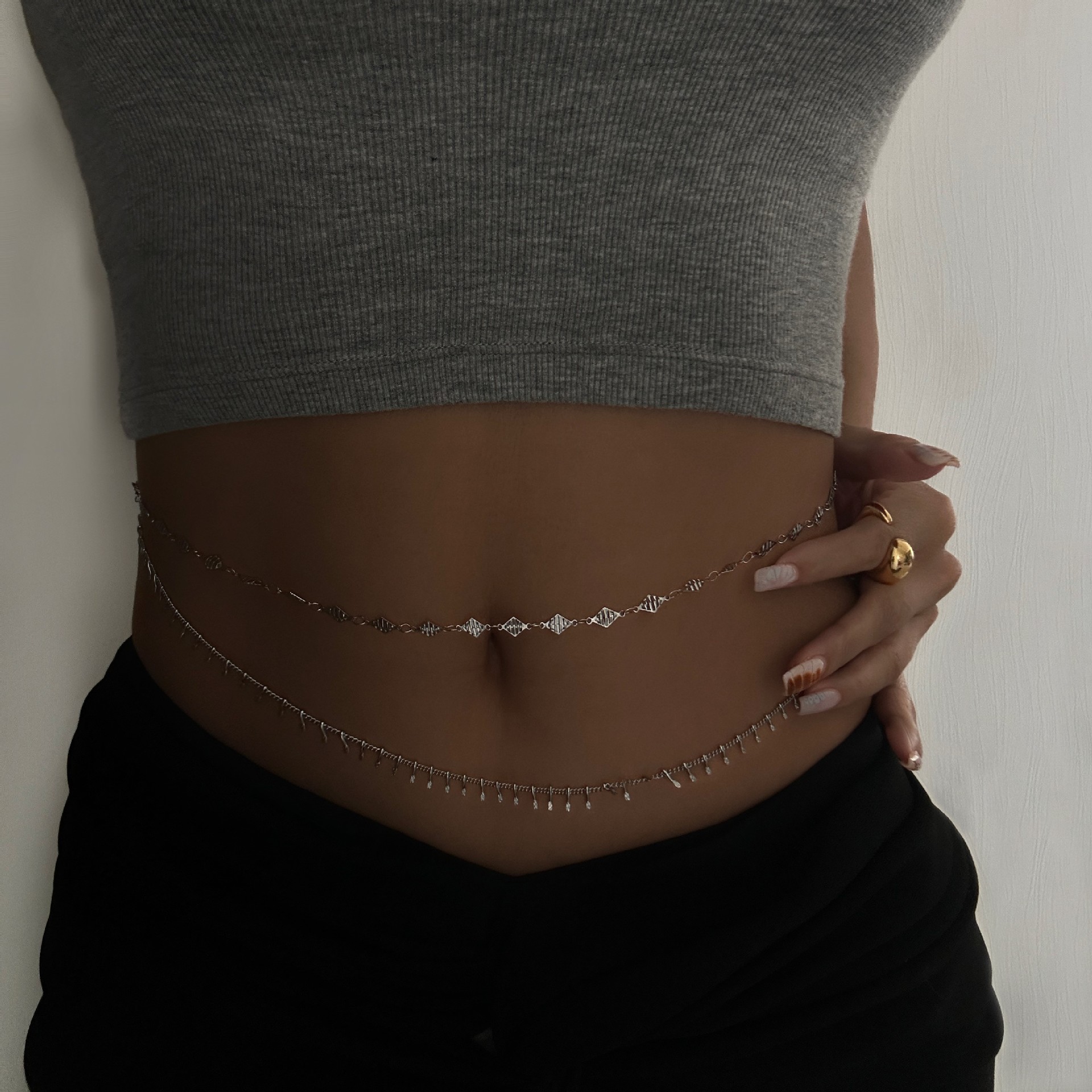 Punk Round Stainless Steel Wai - Body Jewelry Chain review and price