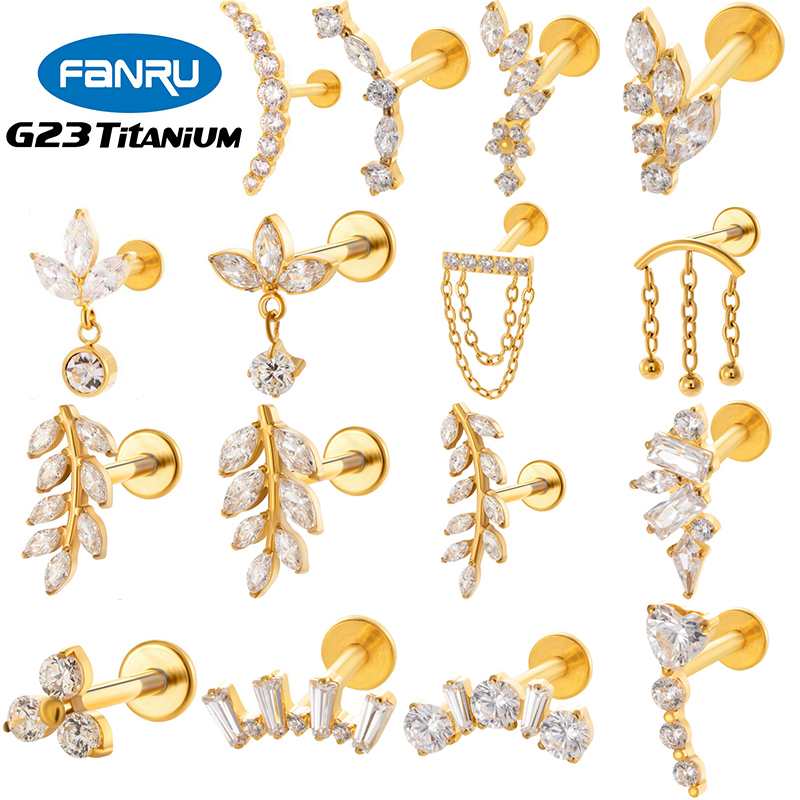 1PC G23 Titanium Ear Stud Inte - Body Jewelry Flat Back review and price