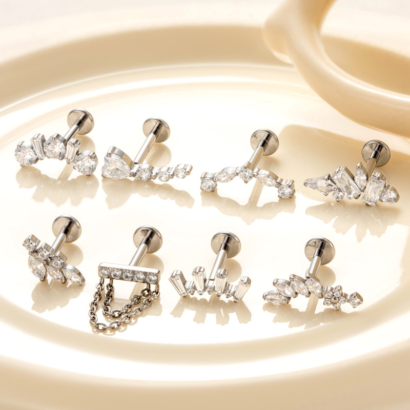 1PC G23 Titanium Ear Stud Inte - Body Jewelry Flat Back review and price