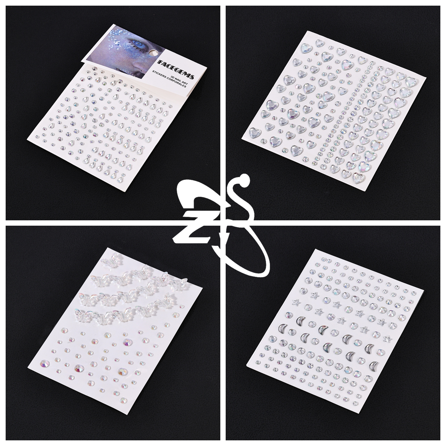 ZS 1 Set 3D Colorful Rhineston - Body Jewelry Tattoo review and price