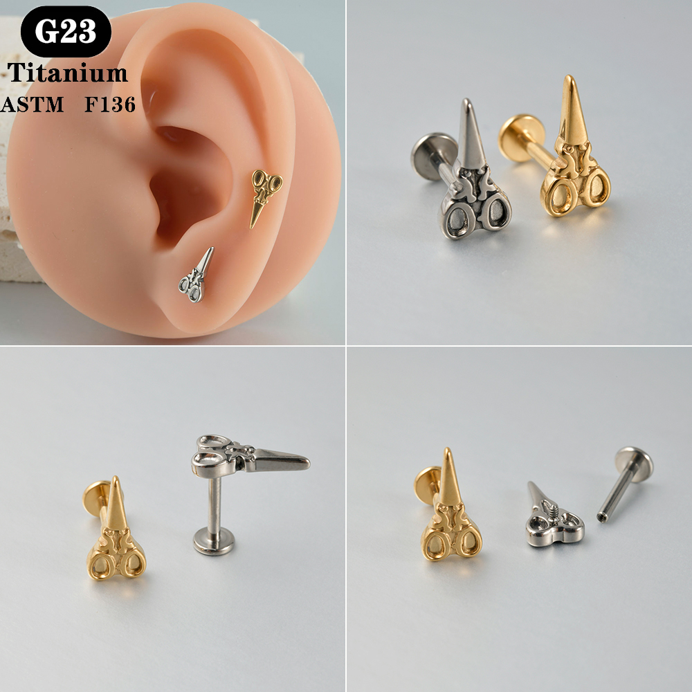 1PC ASTM F136 Titanium Labret  - Body Jewelry Flat Back review and price