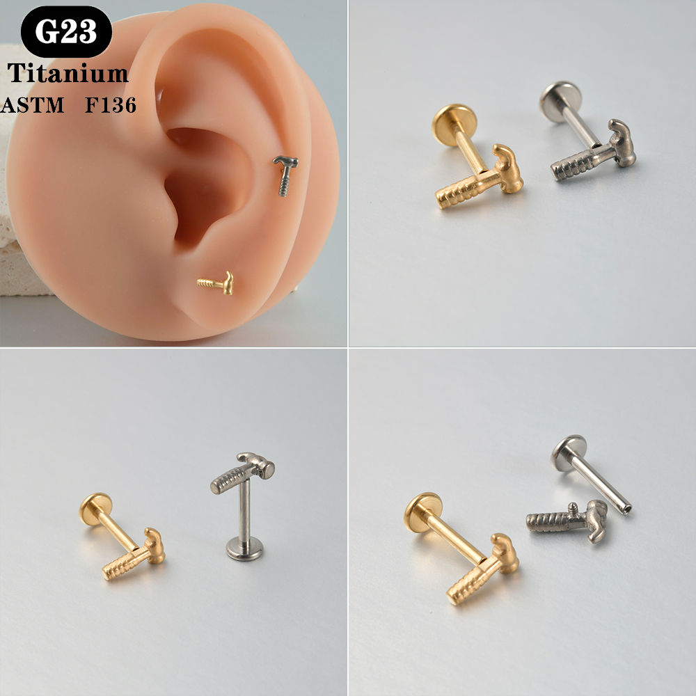 1PC ASTM F136 Titanium Labret  - Body Jewelry Flat Back review and price