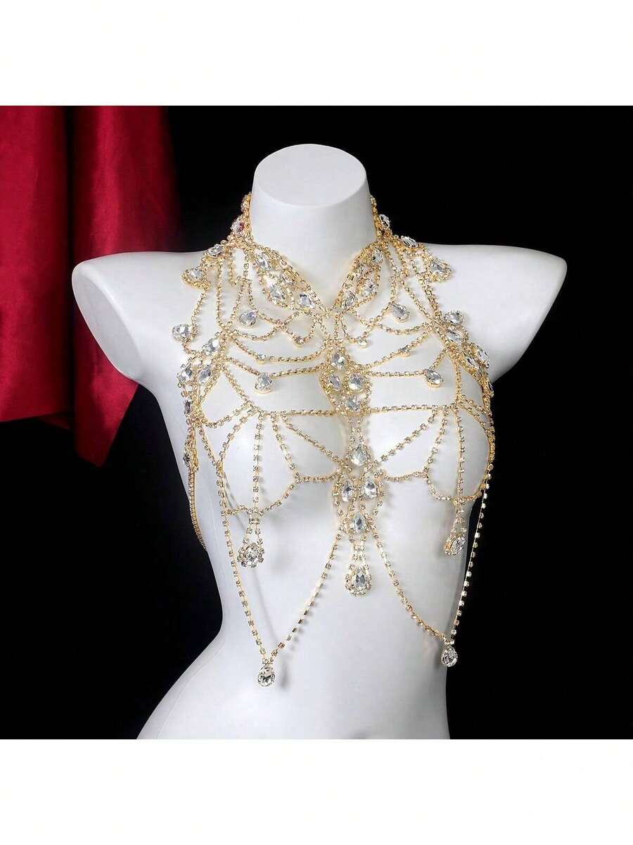 Rhinestone Body Chain Bra Neck - Body Jewelry review and price