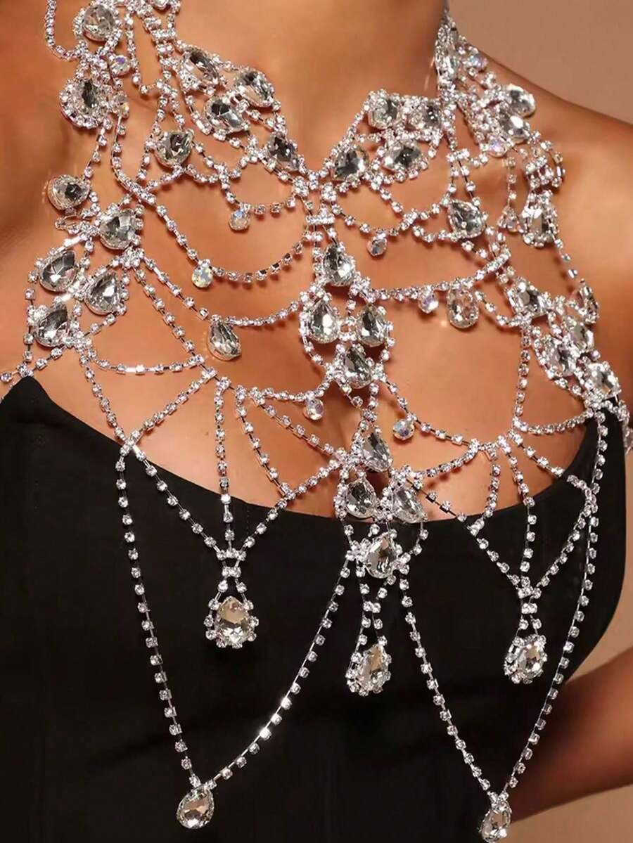 Rhinestone Body Chain Bra Neck - Body Jewelry review and price