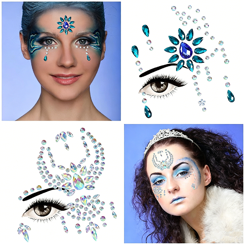 Half Face Mermaid Rhinestone S - Body Jewelry Tattoo review and price