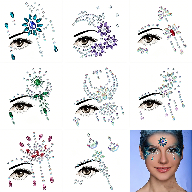 Half Face Mermaid Rhinestone S - Body Jewelry Tattoo review and price