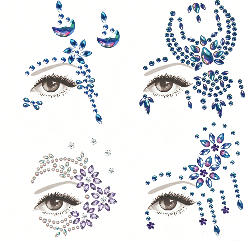 Half Face Mermaid Rhinestone S - Body Jewelry Tattoo review and price