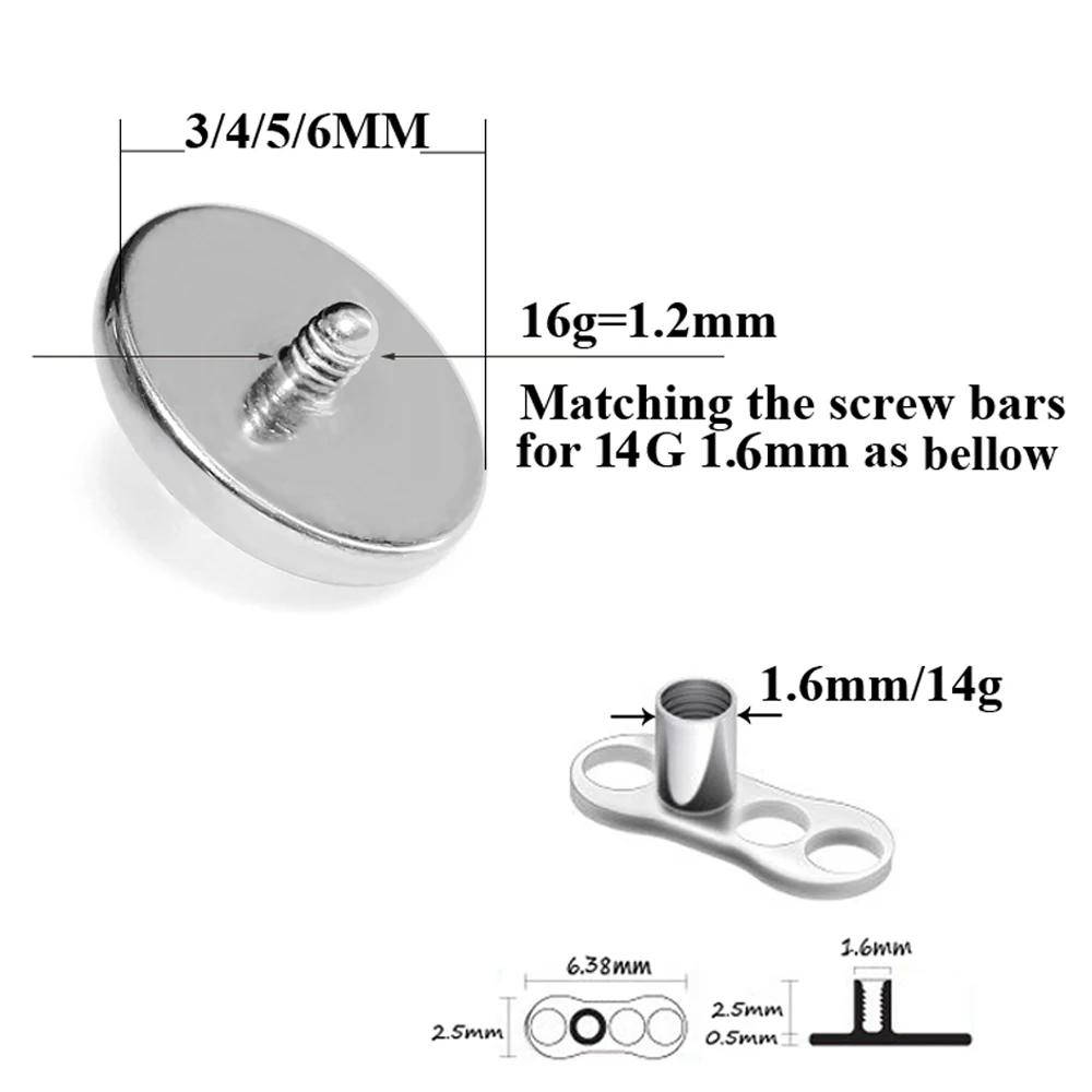 1PC Titanium Prong Flash Film  - Dermal Anchor Top review and price