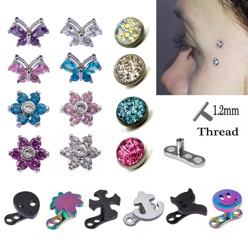 1PC Dermal Anchor Top Piercing - Dermal Anchor Top review and price