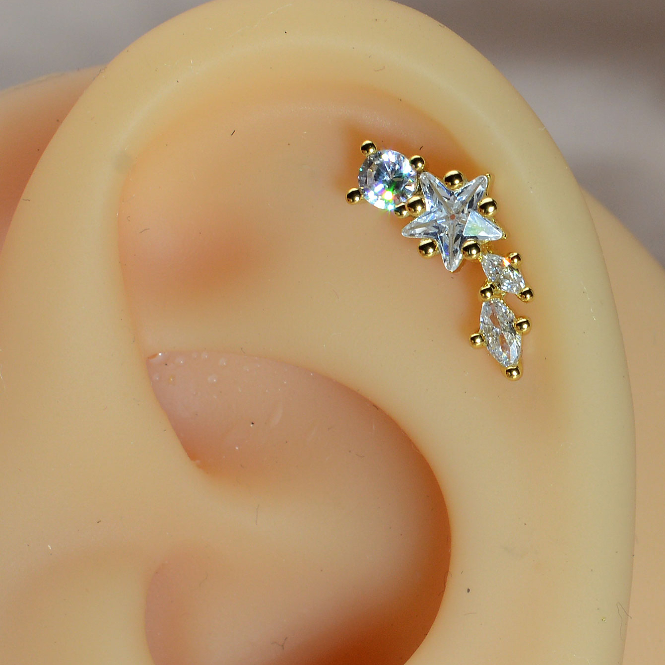 1PC Stainless Steel Star Flowe - Body Jewelry Flat Back review and price