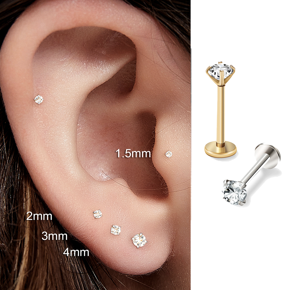 2/8PCS Stainless Steel Eearrin - Body Jewelry Flat Back review and price
