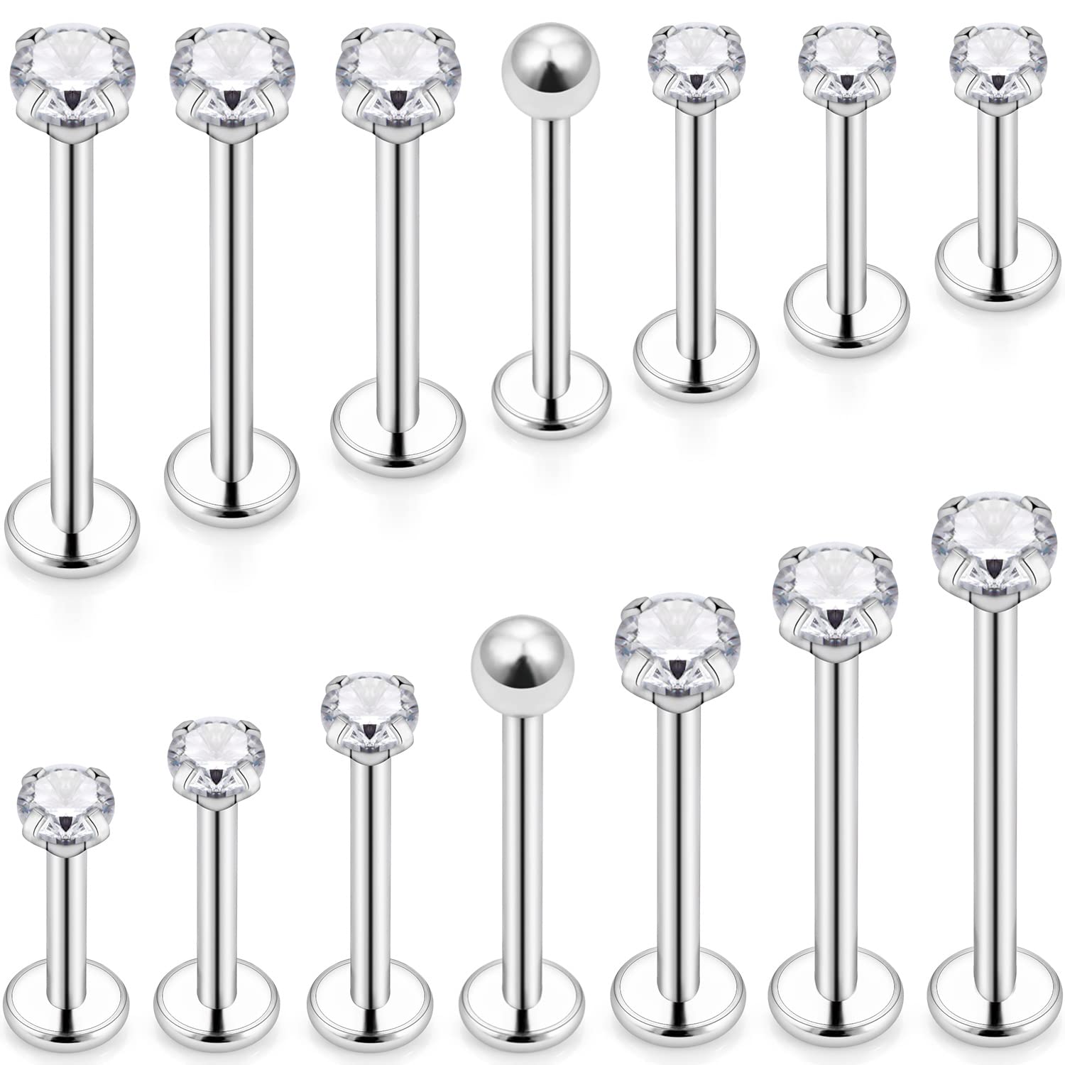 16G Different Sizes Flat Back  - Body Jewelry Flat Back review and price