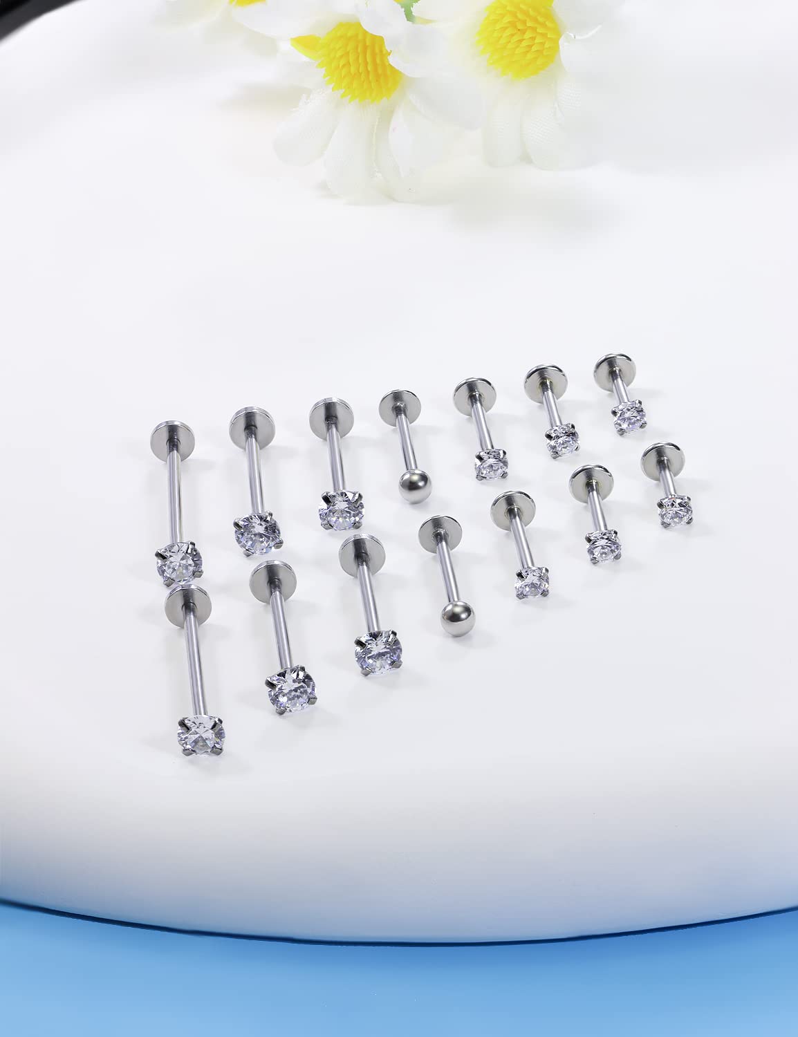 16G Different Sizes Flat Back  - Body Jewelry Flat Back review and price