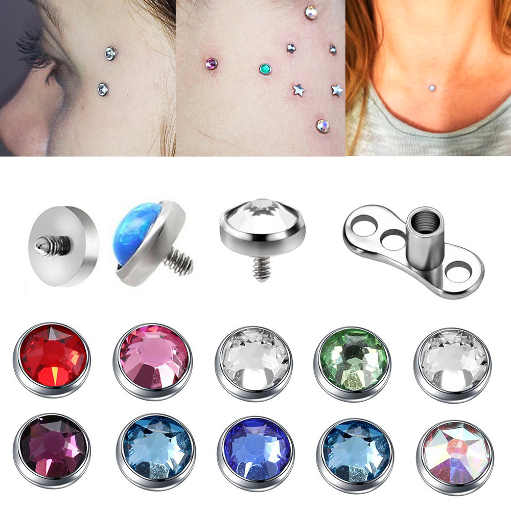 9PCS-1PC Surgical Steel Skin D - Dermal Anchor Top review and price