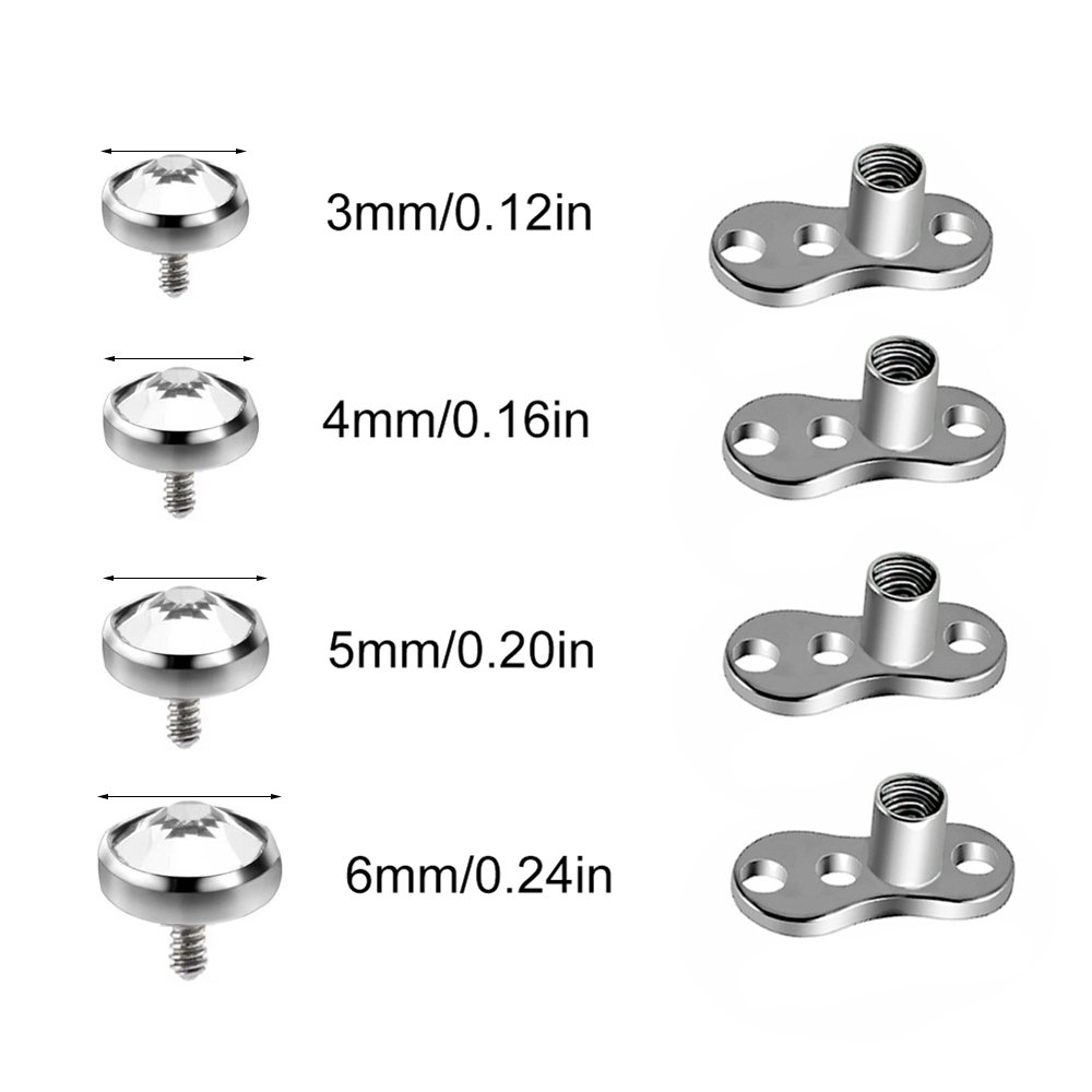 9PCS-1PC Surgical Steel Skin D - Dermal Anchor Top review and price