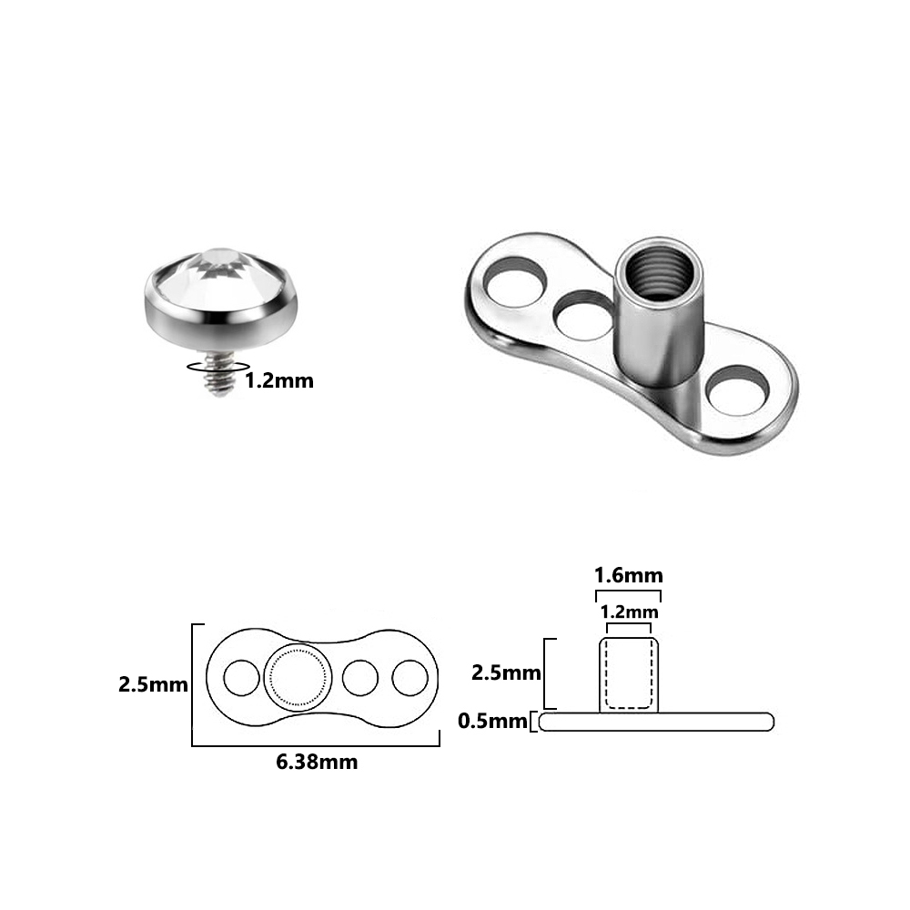 9PCS-1PC Surgical Steel Skin D - Dermal Anchor Top review and price