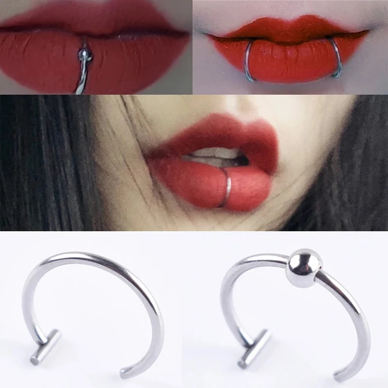 Lip Nose Rings Neutral Punk Li - Body Jewelry Ear review and price