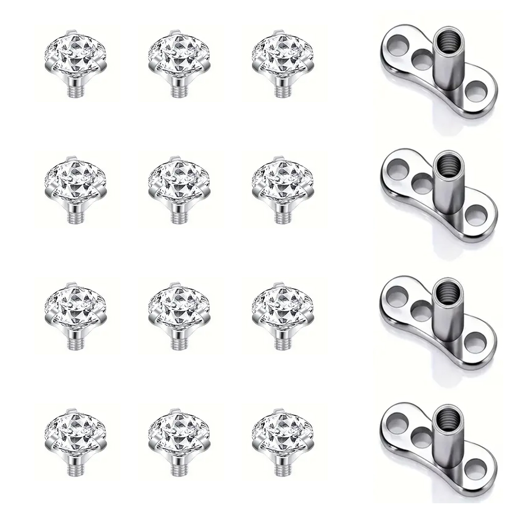 16PCS Crystal Zircon Dermal An - Dermal Anchor Top review and price